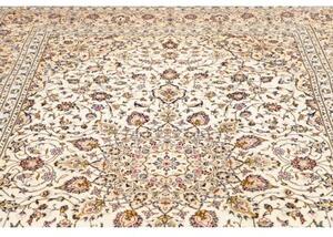 Tappeto Kashan Medaglione Floreale Avorio Blu Scuro 200x305 Cm