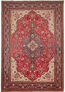 Tappeto Tabriz Stilizzato Rosso Blu Scuro 206x297 Cm