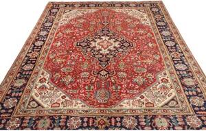 Tappeto Tabriz Stilizzato Rosso Mattone Blu Notte 200x293 Cm
