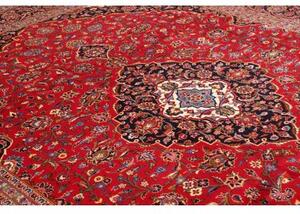 Tappeto Ardakan Medaglione Floreale Rosso Blu Scuro 293x396 Cm
