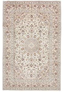 Tappeto Kashan Medaglione Floreale Avorio Blu Scuro 200x305 Cm