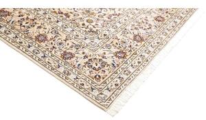 Tappeto Kashan Medaglione Floreale Avorio Blu Scuro 200x305 Cm