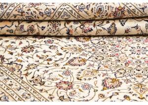 Tappeto Kashan Medaglione Floreale Avorio Blu Scuro 200x305 Cm