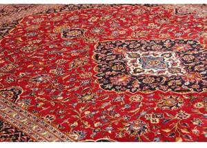 Tappeto Ardakan Medaglione Floreale Rosso Blu Scuro 306x410 Cm