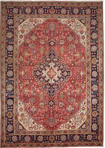 Tappeto Tabriz Stilizzato Rosso Blu Scuro 200x298 Cm