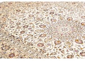 Tappeto Kashan Medaglione Floreale Avorio Blu Scuro 200x305 Cm