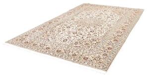 Tappeto Kashan Medaglione Floreale Avorio Blu Scuro 200x305 Cm