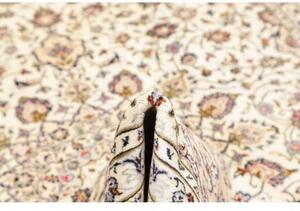 Tappeto Kashan Medaglione Floreale Avorio Blu Scuro 200x305 Cm