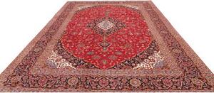 Tappeto Ardakan Medaglione Floreale Rosso Blu Scuro 293x396 Cm