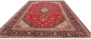 Tappeto Ardakan Medaglione Floreale Rosso Blu Scuro 306x410 Cm