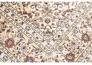 Tappeto Kashan Medaglione Floreale Avorio Blu Scuro 200x305 Cm