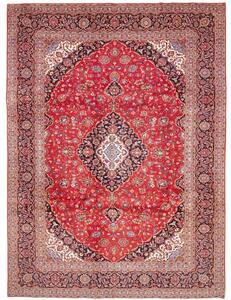 Tappeto Ardakan Medaglione Floreale Rosso Blu Scuro 293x396 Cm
