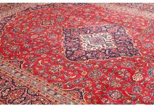 Tappeto Ardakan Medaglione Floreale Rosso Blu Scuro 242x343 Cm