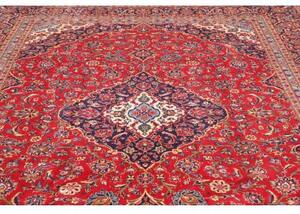 Tappeto Ardakan Medaglione Floreale Rosso Blu Scuro 242x343 Cm