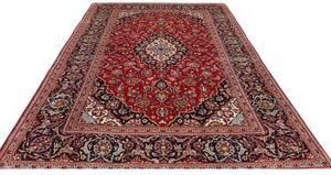Tappeto Ardakan Medaglione Floreale Rosso Blu Scuro 196x303 Cm