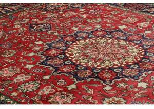 Tappeto Tabriz Medaglione Floreale Rosso Blu Scuro 204x278 Cm