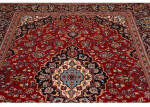 Tappeto Ardakan Medaglione Floreale Rosso Blu Scuro 196x303 Cm