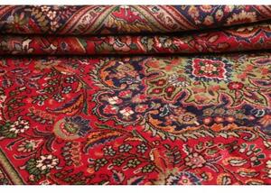 Tappeto Tabriz Medaglione Floreale Rosso Blu Scuro 230x338 Cm