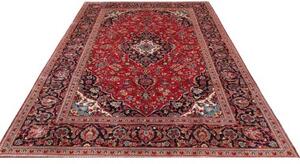 Tappeto Ardakan Medaglione Floreale Rosso Blu Scuro 197x302 Cm
