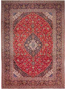 Tappeto Ardakan Medaglione Floreale Rosso Blu Scuro 255x358 Cm