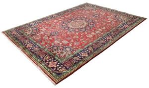 Tappeto Tabriz Medaglione Floreale Rosso Blu Scuro 204x278 Cm