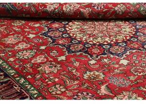 Tappeto Tabriz Medaglione Floreale Rosso Blu Scuro 204x278 Cm