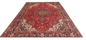 Tappeto Tabriz Medaglione Floreale Rosso Blu Scuro 230x338 Cm