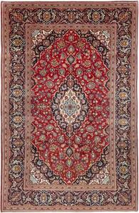 Tappeto Ardakan Medaglione Floreale Rosso Blu Scuro 196x303 Cm