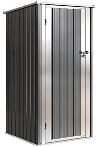 Outsunny Capanno da Giardino Esterno 0,69 m² con Tetto Inclinato, Porta con Chiusura, Include Guanti, 83x89x163 cm, Grigio Scuro | Aosom Italy