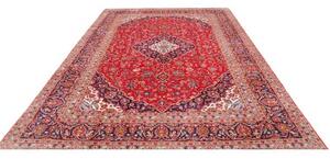 Tappeto Ardakan Medaglione Floreale Rosso Blu Scuro 242x343 Cm