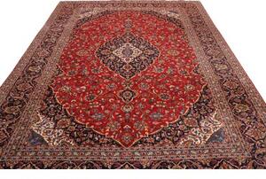 Tappeto Ardakan Medaglione Floreale Rosso Blu Scuro 255x358 Cm