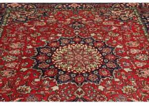 Tappeto Tabriz Medaglione Floreale Rosso Blu Scuro 204x278 Cm