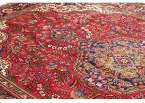 Tappeto Tabriz Medaglione Floreale Rosso Blu Scuro 230x338 Cm