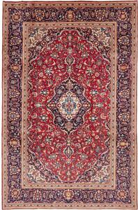 Tappeto Ardakan Medaglione Floreale Rosso Blu Scuro 200x304 Cm
