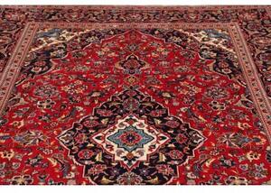 Tappeto Ardakan Medaglione Floreale Rosso Blu Scuro 197x302 Cm