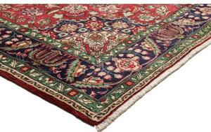 Tappeto Tabriz Medaglione Floreale Rosso Blu Scuro 204x278 Cm