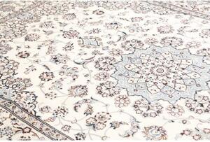 Tappeto Nain 9la Medaglione Floreale Avorio Blu 200x312 Cm
