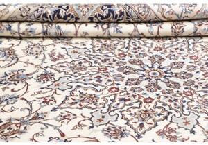 Tappeto Nain 9la Medaglione Floreale Avorio Blu 260x360 Cm