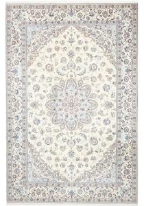 Tappeto Nain 9la Medaglione Floreale Avorio Blu 202x306 Cm