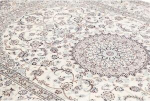 Tappeto Nain 9la Medaglione Floreale Avorio Blu 187x290 Cm