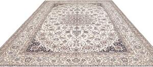 Tappeto Nain 9la Medaglione Floreale Avorio Blu 260x360 Cm