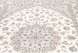 Tappeto Nain 9la Medaglione Floreale Avorio Blu 202x306 Cm