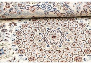 Tappeto Nain 9la Medaglione Floreale Avorio Blu 133x223 Cm