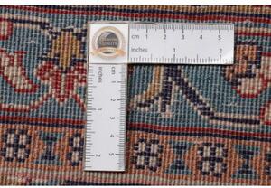Tappeto Sarough Medaglione Floreale Rosso Blu Scuro 260x375 Cm