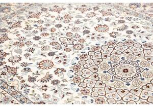 Tappeto Nain 9la Medaglione Floreale Avorio Blu 133x223 Cm
