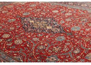 Tappeto Sarough Medaglione Floreale Rosso Blu Scuro 260x375 Cm