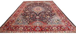 Tappeto Kashamr Zirkhaki Medaglione Floreale Rosso Blu 292x390 Cm