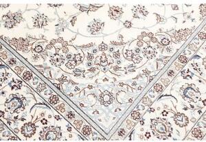 Tappeto Nain 9la Medaglione Floreale Avorio Blu 202x306 Cm