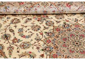 Tappeto Ghom Seta Medaglione Floreale Avorio Beige 129x208 Cm