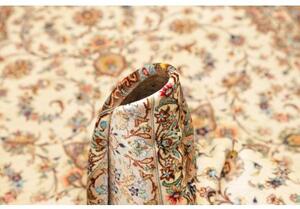 Tappeto Ghom Seta Medaglione Floreale Avorio Beige 102x150 Cm